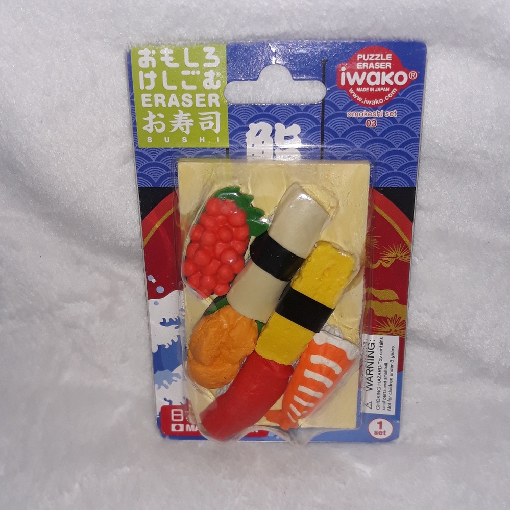 Iwako Sushi Puzzle Eraser NEW Omokeshi Set 03 Made in Japan